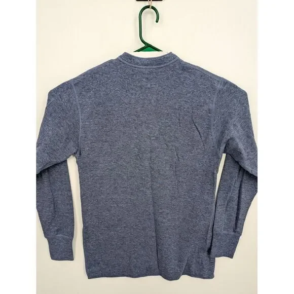 LL Bean River Drivers Henley Outer Layer Wool Blend Blue Shirt Men's Med, NICE - Picture 4 of 5